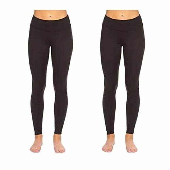 FELINA Leggings 2 Pair Pack Sz S Black Wide Waistband Yoga Workout Everyday NWT - Picture 10 of 14